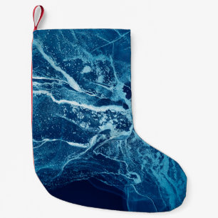 Blau Abstrakt. Blauer und weißer Farbblock. Lösche Kleiner Weihnachtsstrumpf