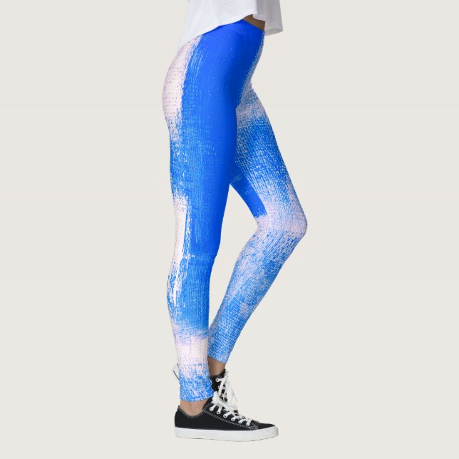 Blau Abstrakt Leggings (Rechts)