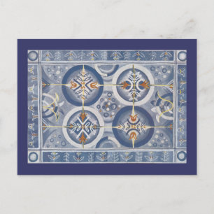 Blau Abstrakt Postkarte