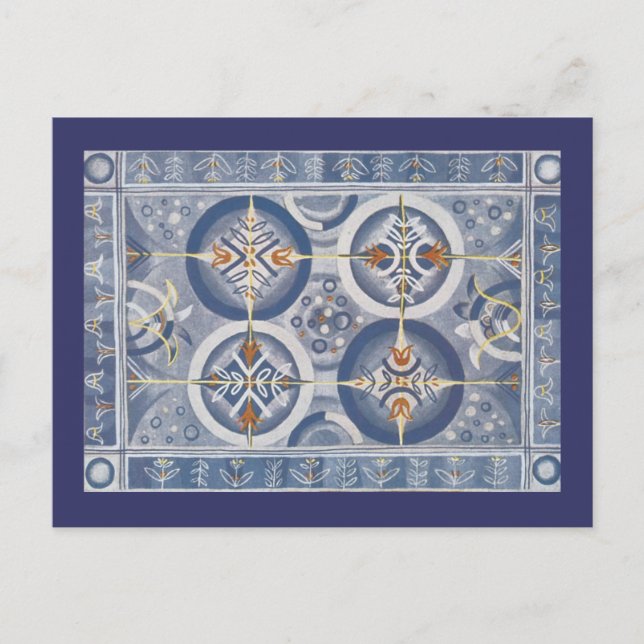 Blau Abstrakt Postkarte (Vorderseite)