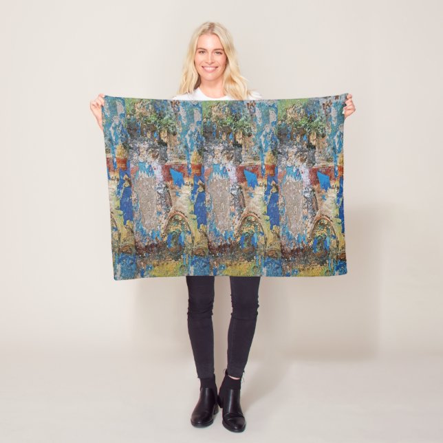 Blau Abstrakt Teppich Fleecedecke (Beispiel)