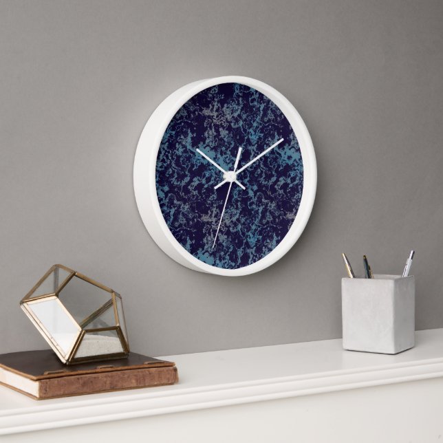 Blau Abstrakt Uhr (Büro)