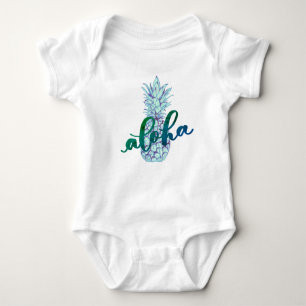 Blau-Aloha Ananas-Baby Baby Strampler