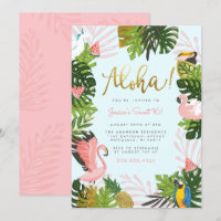 Blau | Aloha Hawaii Tropical Gold Geburtstagsparte