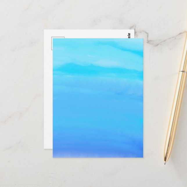Blau als Abstrakte Kunst des Sky Postkarte (Vorderseite/Rückseite Beispiel)