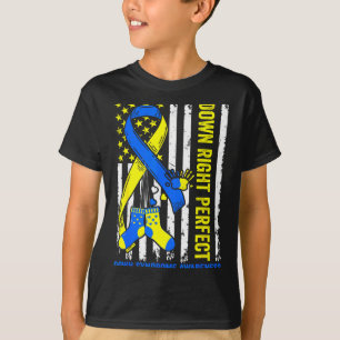 Blau & gelb runter richtig perfektes Down-Synd T-Shirt