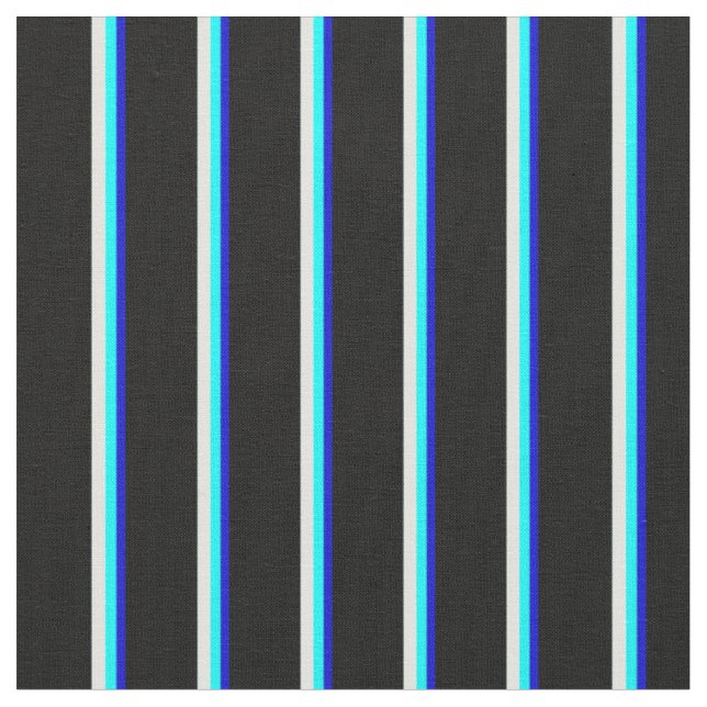 Blau, Aqua, helles Cyan und schwarz farbiges Muste Stoff (Nahaufnahme)
