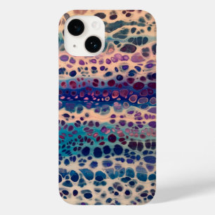 Blau Aquamarin Lilac Weiße Akryllische Abstrakte F Case-Mate iPhone 14 Hülle