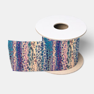 Blau Aquamarin Lilac Weiße Akryllische Abstrakte F Satinband