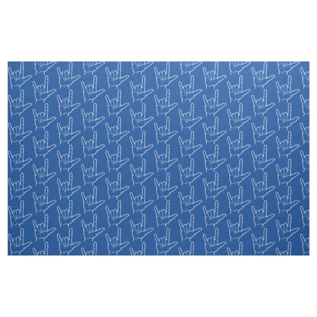 Blau ASL I Liebe Sie Gemusterte Stoffe (Yard (91,4 cm))