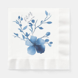 Blau auf blau, Blume Blossom Serviette