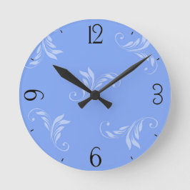 Blau auf blau runde wanduhr