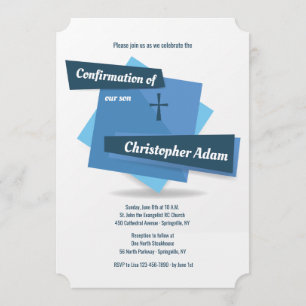 Blau auf blauer Bestätigungs-Einladung Einladung