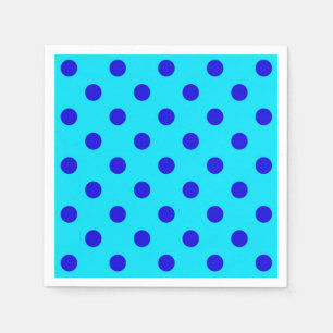 Blau auf Cyan Polka Dots Design Serviette