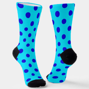 Blau auf Cyan Punkte Musterdesign Socken