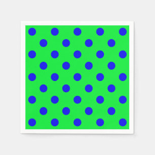 Blau auf grünem Polka-Punkte-Musterdesign  Serviette
