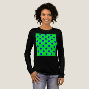Blau auf grünem Polka-Punkte-Musterdesign Tri-Blend Shirt
