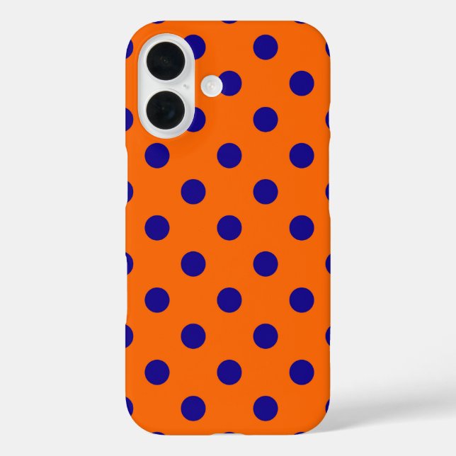 Blau auf Orange Polka Dots Design Case-Mate iPhone Hülle (Rückseite)