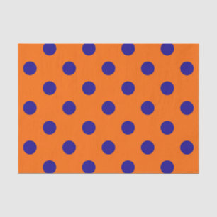 Blau auf Orange Polka Dots Design Seidenpapier