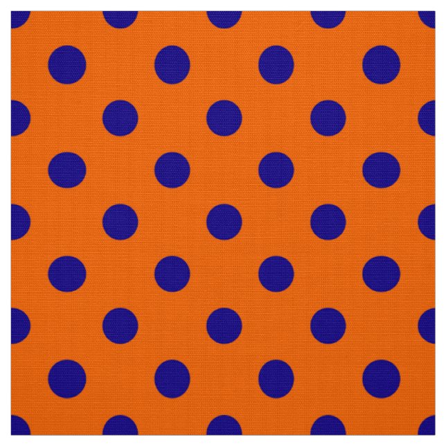 Blau auf Orange Polka Dots Design Stoff (Muster)