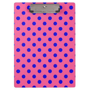 Blau auf rosa Polka Dots Design Klemmbrett