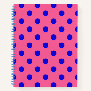 Blau auf rosa Polka Dots Design Notizbuch