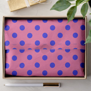 Blau auf rosa Polka Dots Design Seidenpapier