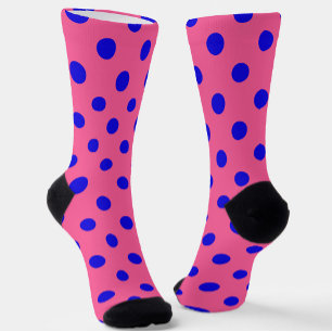 Blau auf rosa Polka Dots Design Socken