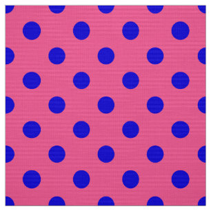 Blau auf rosa Polka Dots Design Stoff
