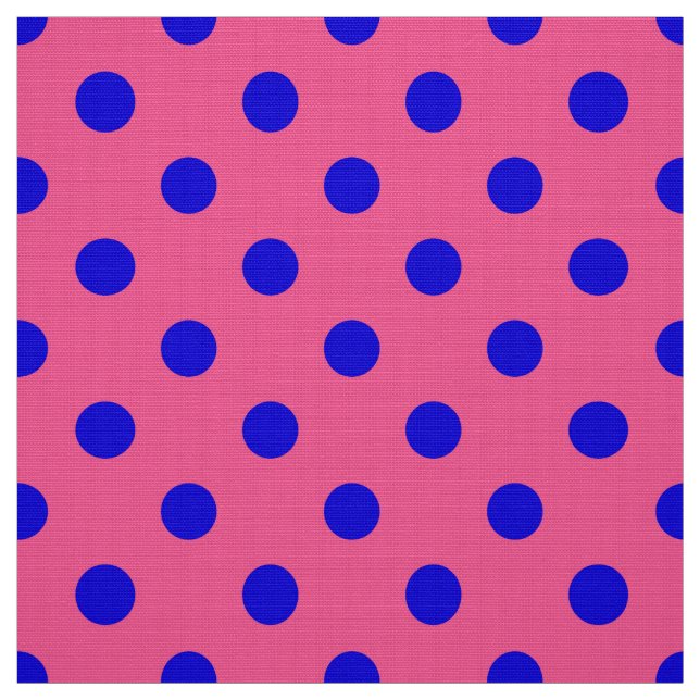 Blau auf rosa Polka Dots Design Stoff (Muster)