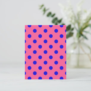 Blau auf rosa Punkte Muster Design Postkarte