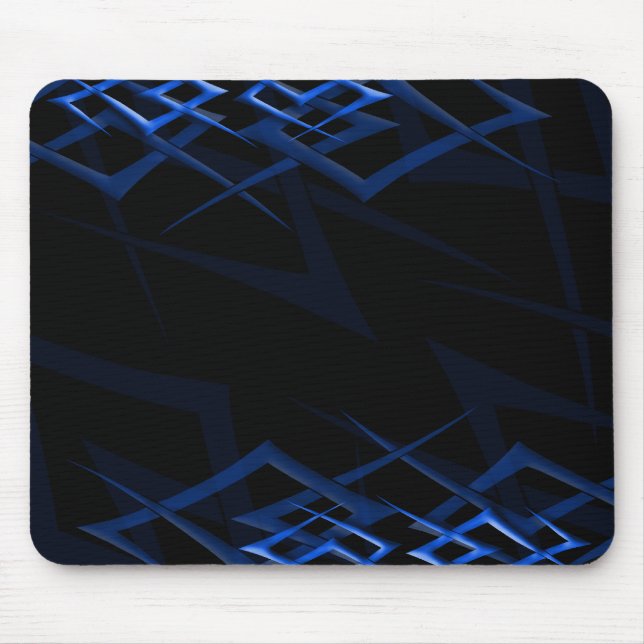 Blau auf schwarzem "Dorn" Mousepad (Vorne)