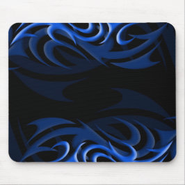 Blau auf schwarzem "Rauche" Mousepad
