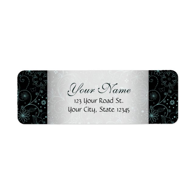 Blau auf schwarzer Blumengrenze (Vorne)