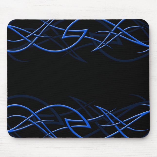 Blau auf schwarzer "Eleganz" Mousepad (Vorne)