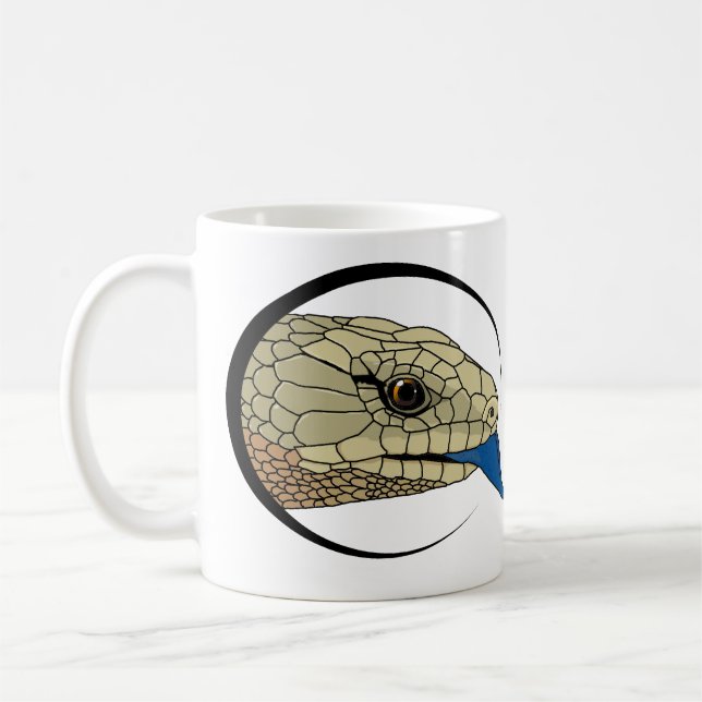 Blau aufgeleckte Skink Tasse (Links)
