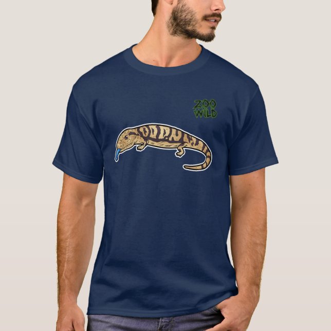 Blau aufgelecktes Skink T-Shirt (Vorderseite)
