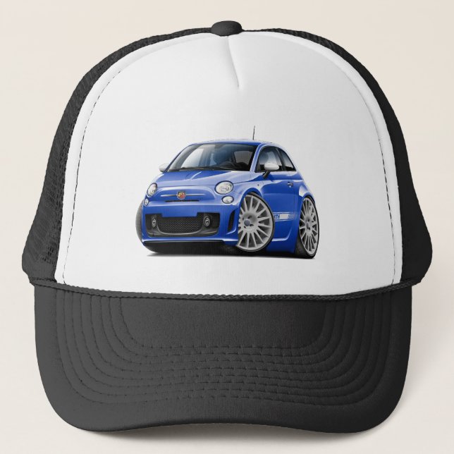 Blau-Auto Fiats 500 Abarth Truckerkappe (Vorderseite)