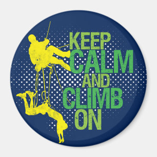 Blau Behalt Ruhe und Klima auf dem Felsen Kletterp Magnet