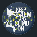 Blau Behaltend Ruhe und Klettersteig auf dem Felse Magnet<br><div class="desc">Funky und cooler Grunge-Pop-Kunstmagnet. Behalt Ruhe und klettere weiter. Ein tolles Geschenk für Ihre Kletterfamilien und Freunde. Liebe und Spiele im Freien. Liebe wilde und abenteuerliche Reise auf dem Berg. Bergsteigen für den tapferen.</div>
