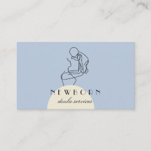 Blau Beige Kinderbetreuung Design für Nannies Baby Visitenkarte