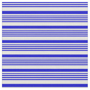 Blau & Beige Lined/Strickmuster Stoff