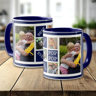 Blau Bester Opa Opa Aller Zeiten Opa 5 Foto Collag Tasse