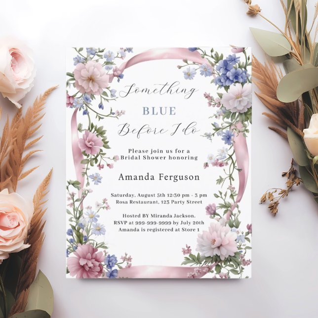 Blau bevor ich florals Bridal Dusche Einladung (Von Creator hochgeladen)