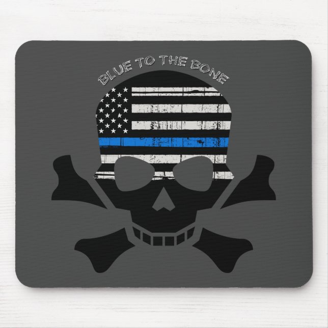 Blau bis Knochen (schwarz) Mousepad (Vorne)