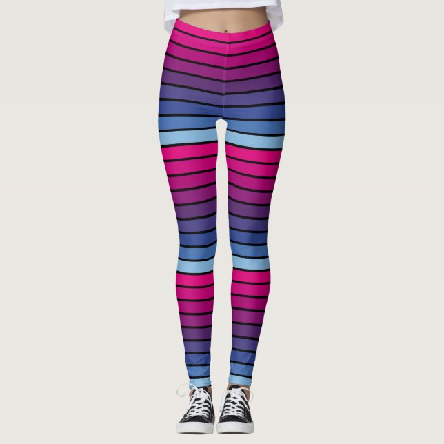 Blau-bis rosafarbene Leggings (Vorderseite)