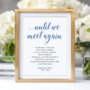 Blau bis wir uns wiedersehen Trauergedicht mit Nam Poster