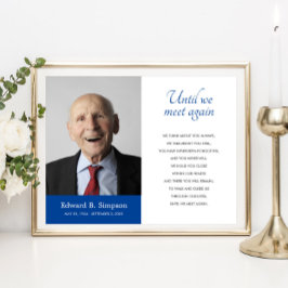 Blau bis wir wieder Beerdigung Gedicht mit Foto tr Poster