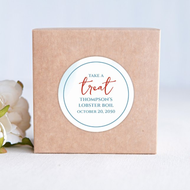 Blau Bitte nehmen Sie die Leckerei Custom Runder Aufkleber (Von Creator hochgeladen)