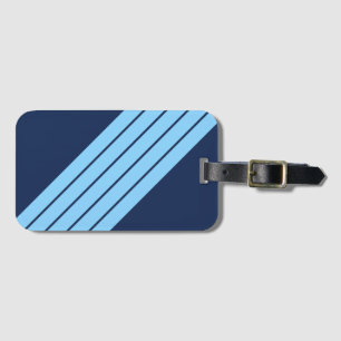 Blau + Blau Streifen 70er 80er Classic Retro Strei Gepäckanhänger